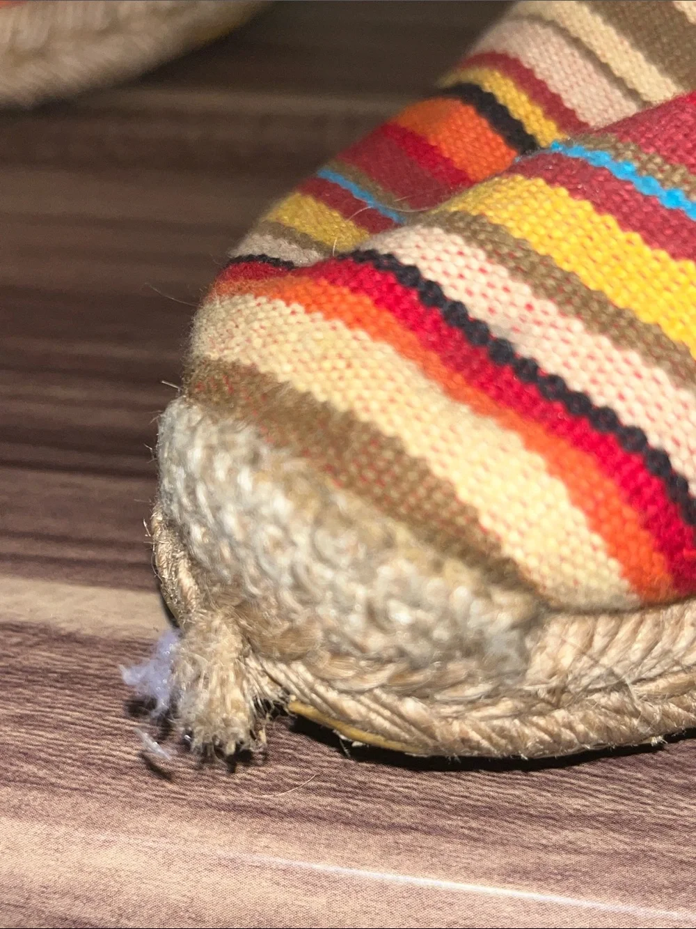 Lord and Taylor  Striped Multicolor Espadrille with ties around ankle